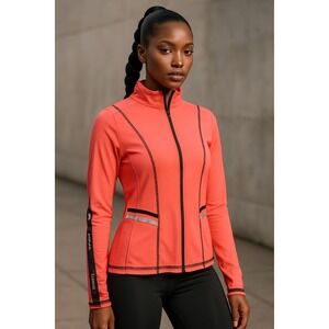 Body Instinct Activewear Jacket Running Track Zip Up Athletic‎ Coral L